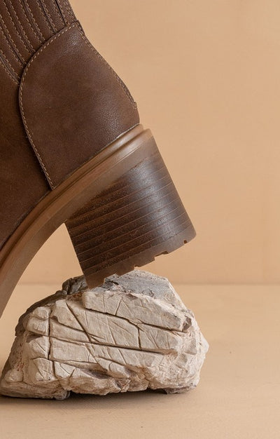 The Megan Lug Booties- Coffee