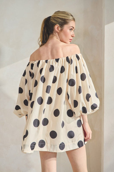 Polka Dot Puff Sleeve Dress