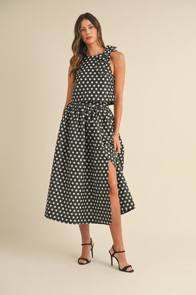 Taffeta Polka Dot Skirt Set