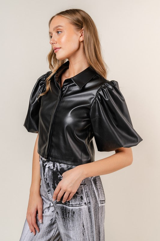 Vegan Leather Crop Top