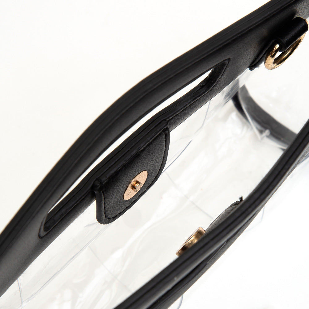 Faux Leather Clear Stadium Bag