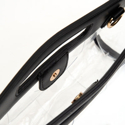 Faux Leather Clear Stadium Bag