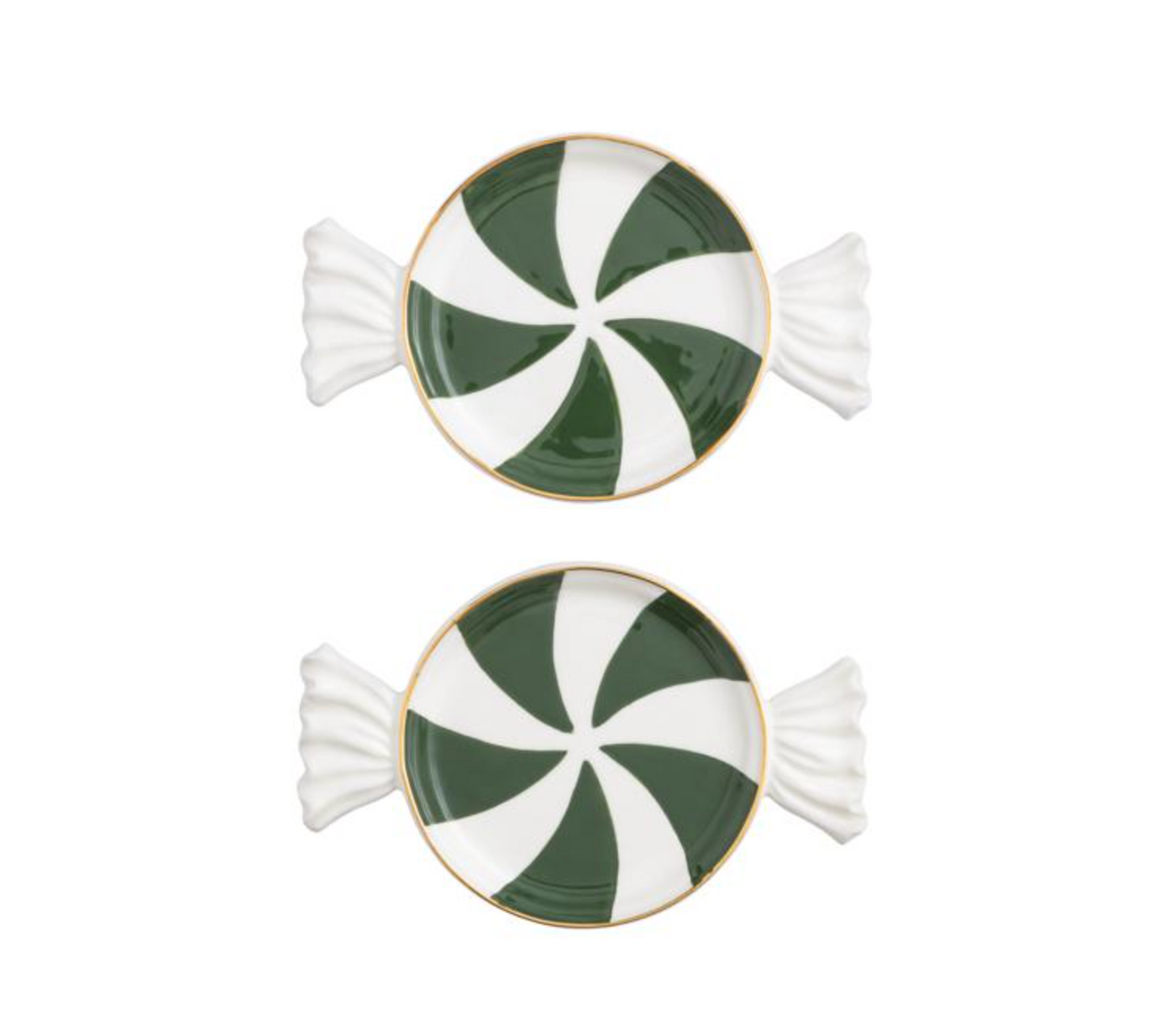 Green Candy Tidbit Plates