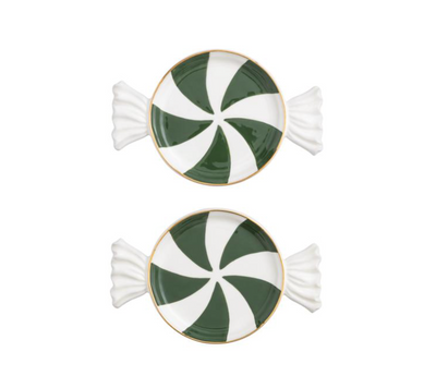 Green Candy Tidbit Plates