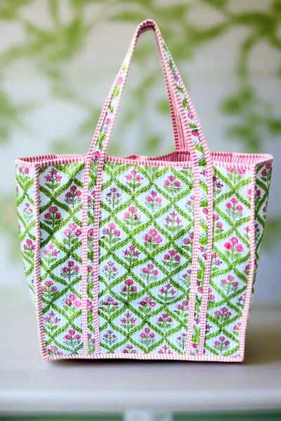 Nash Grey Floral Print Tote Bag