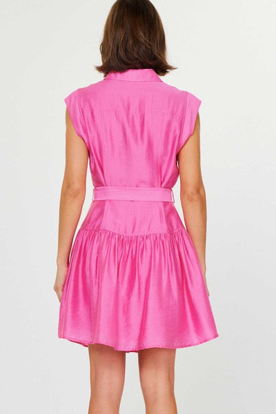 Pink Cap Sleeve Mini Dress
