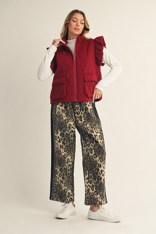Garnet Front Zip Quilted Vest