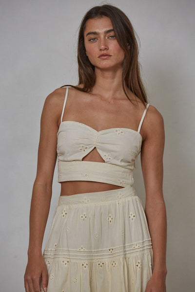 Estelie Eyelet Crop Top