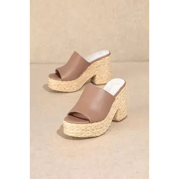 Ashlyn Heeled Platform- Tan