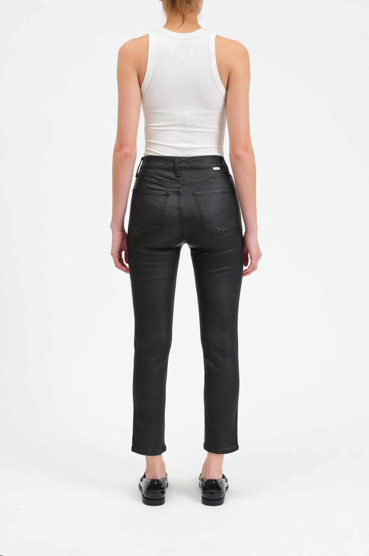 Daily Driver Daze Denim High Rise Skinny Straight Pant- Coated Asphalt