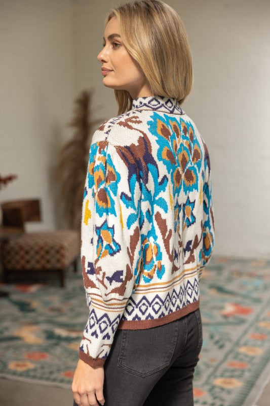 Cream Abstract Sweater