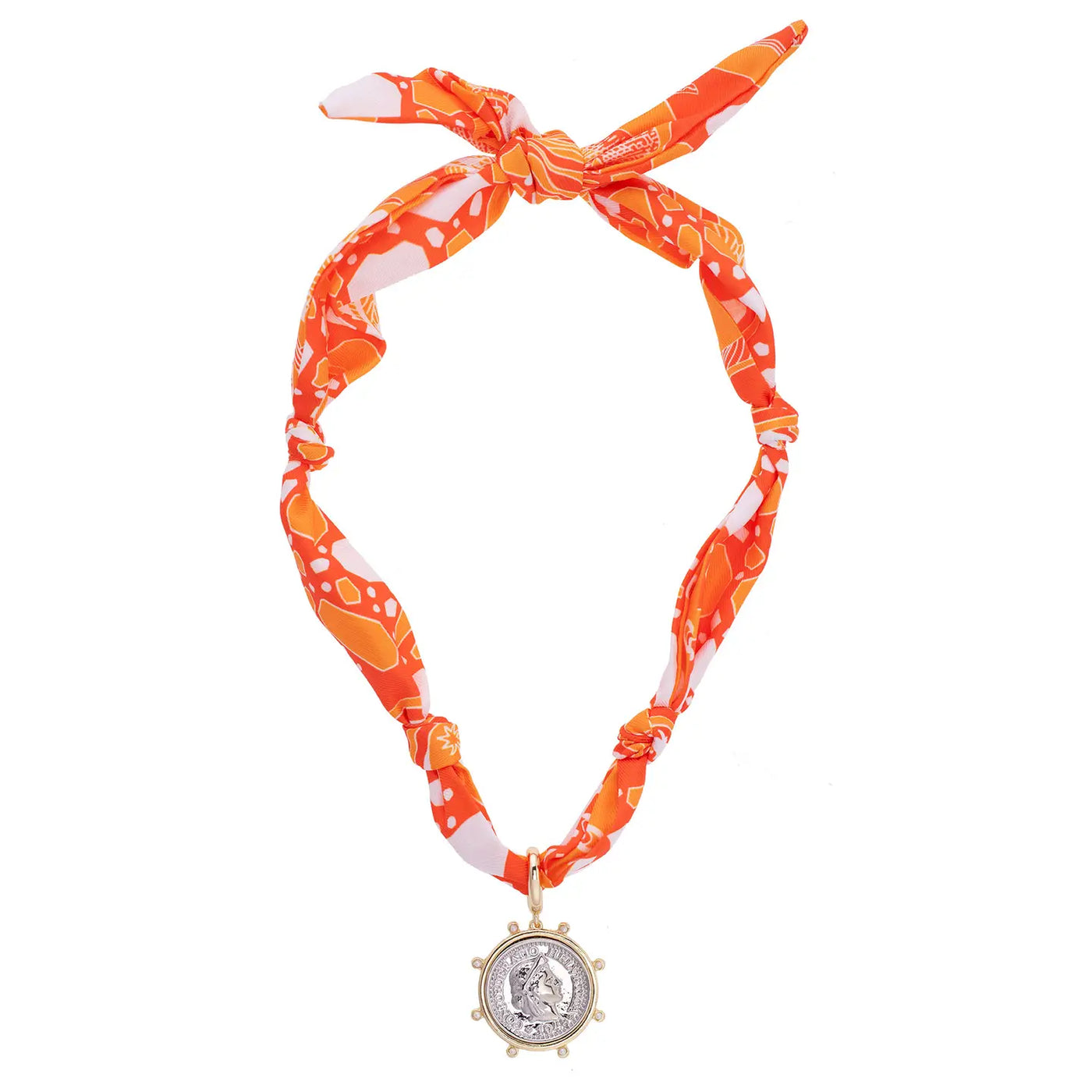 Lydia Studded Coin Scarf Necklace