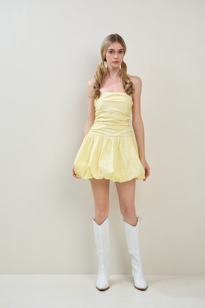 Strapless Tube Bubble Mini Dress