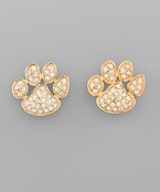 Stone Clemson Paw Earring