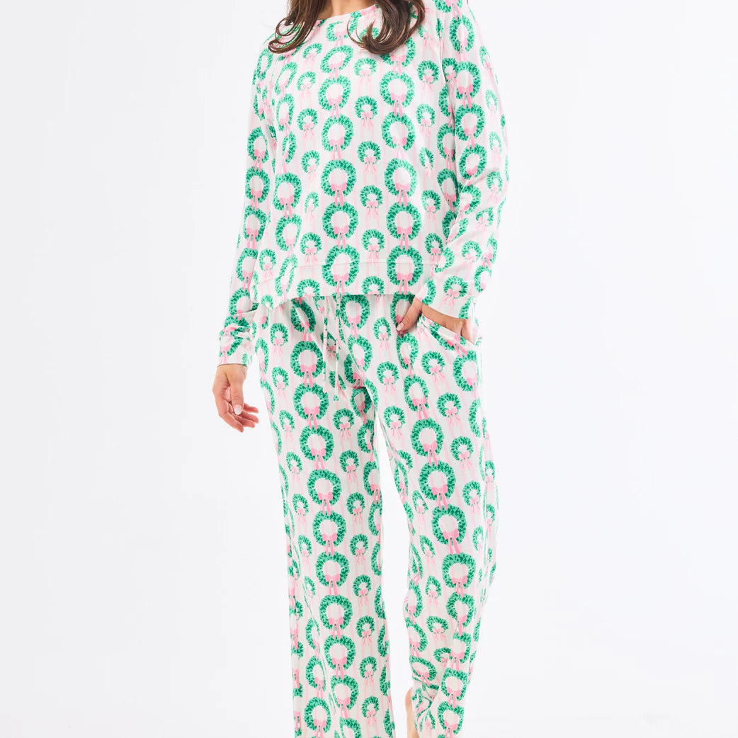 Annie Pajama Set- Rosy Wreaths