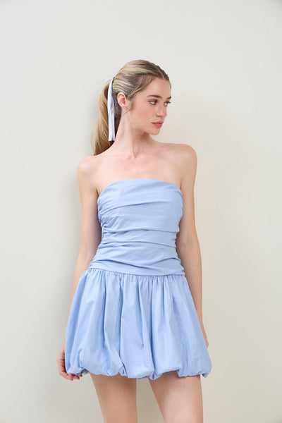 Strapless Tube Bubble Mini Dress