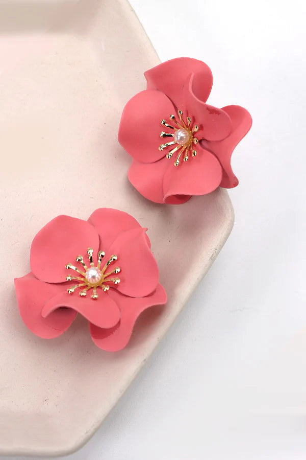 Matte Flower Stud Earring