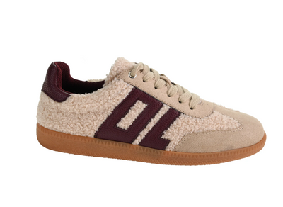 Trackstar Sneaker- Taupe/Burgundy