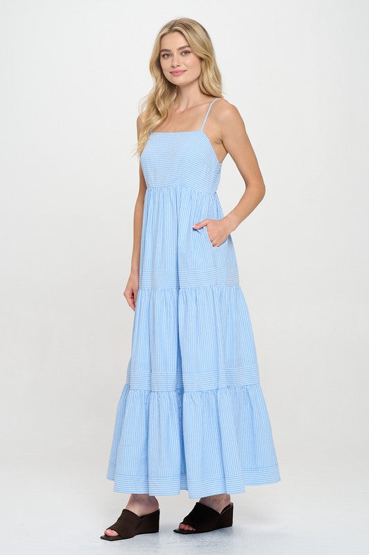Cerulean Stripe Maxi Dress