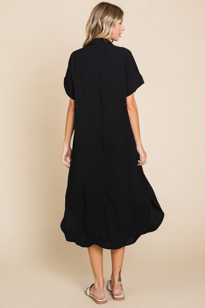 Jodie Shirt Dress- Black