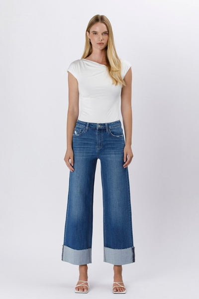 Wide Cuff High Rise Vervet Jeans