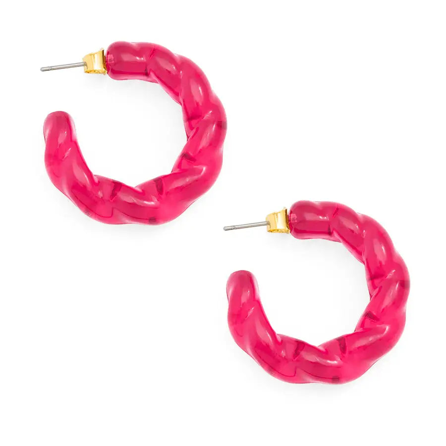 Lucite Twist Open Hoop Earring