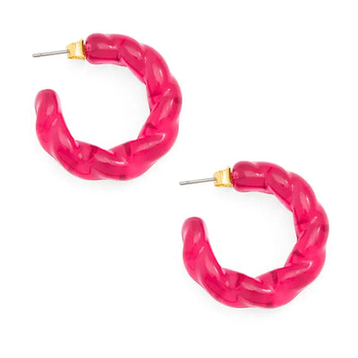 Lucite Twist Open Hoop Earring