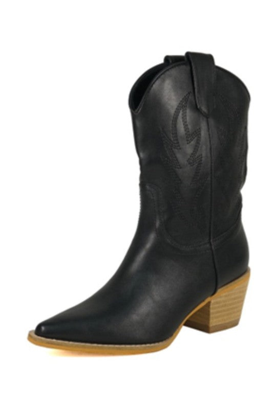 Tomi Low Cowgirl Boot- Black