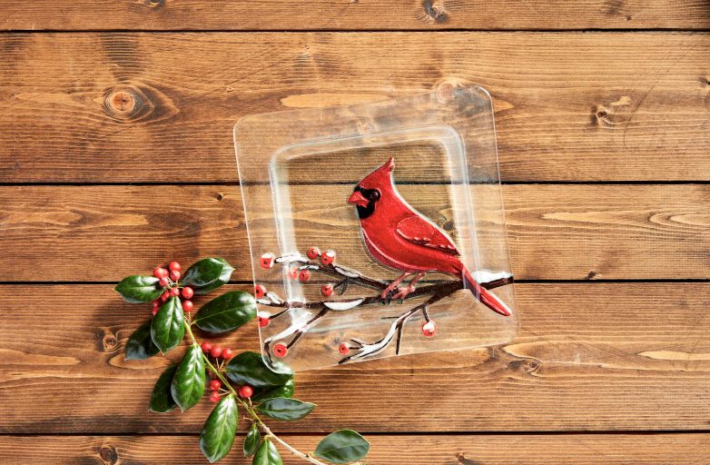 Cardinal Glass Plate