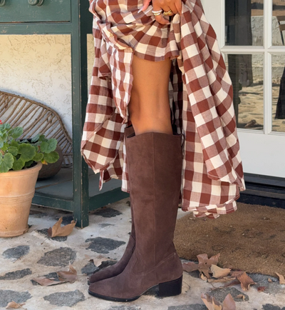 Dolce Vita Virona Waterproof Boots- Dark Brown Suede