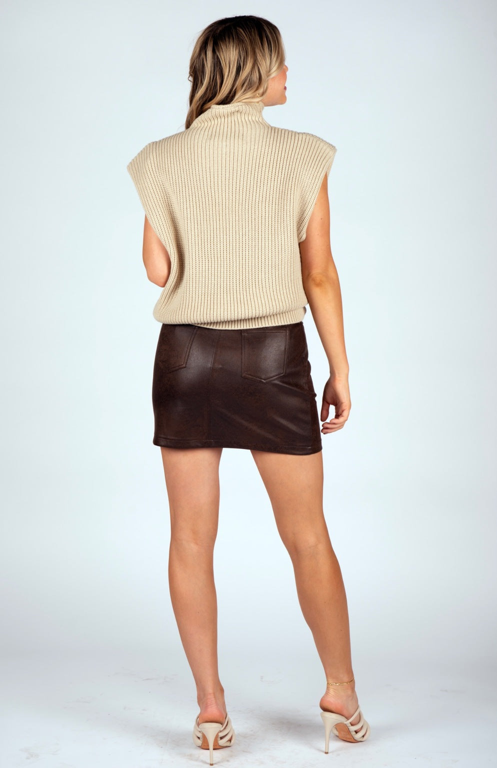 Dark Chocolate Suede Mini Skirt