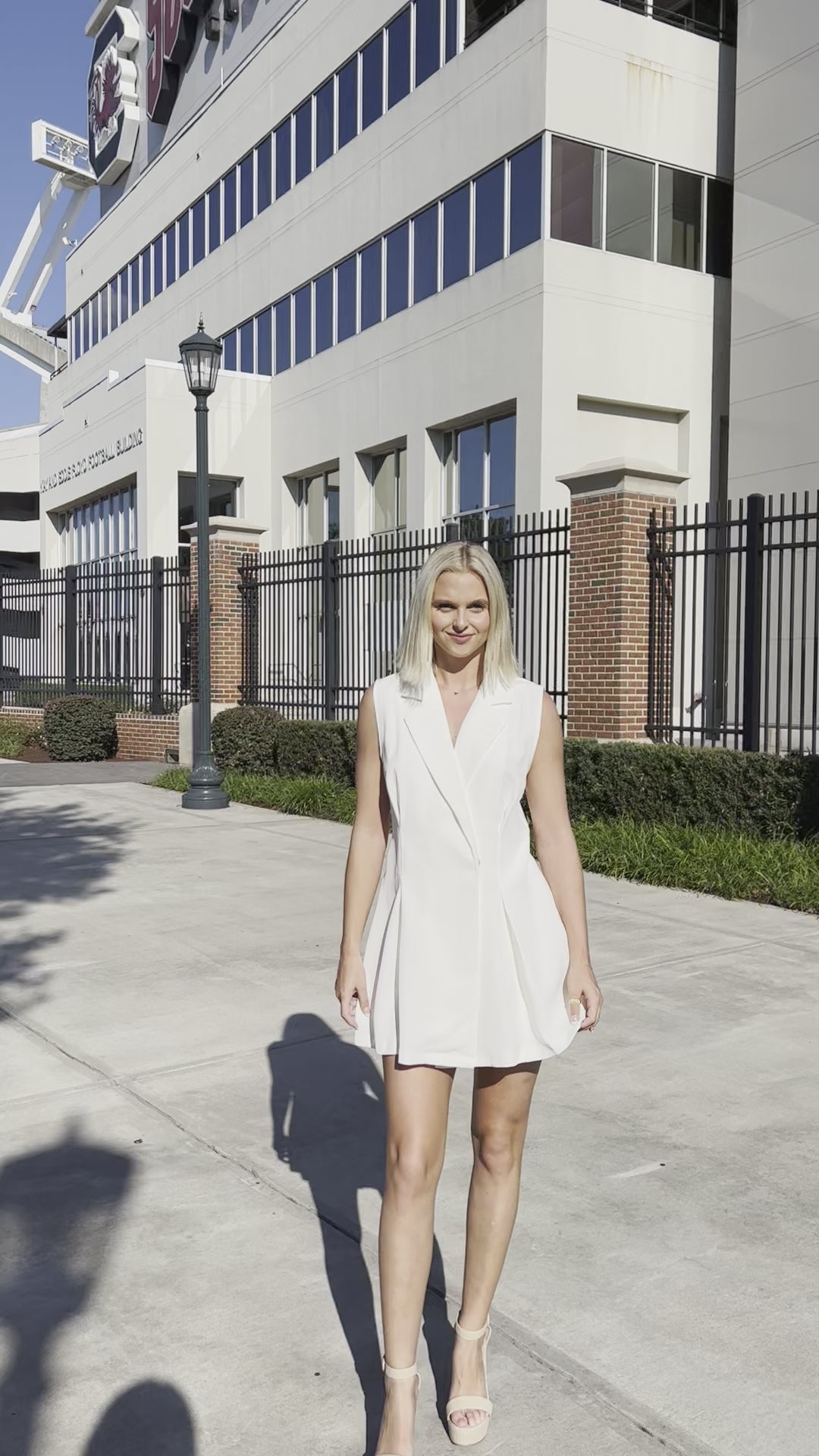 White Sleeveless Jacket Detail Romper