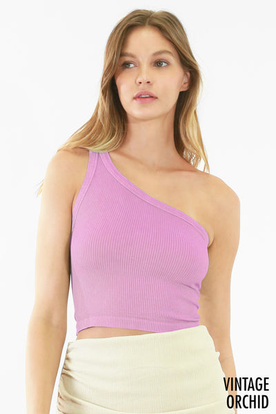 Vintage One Shoulder Crop