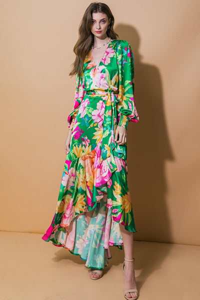 Hi-Lo Floral Maxi Dress