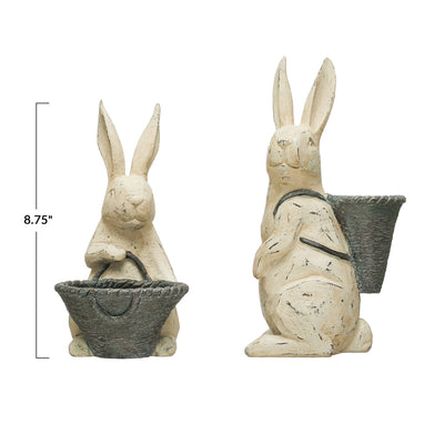 Resin Bunny W/ Basket