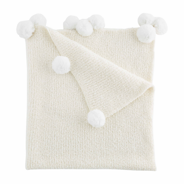 Ivory Chenille Baby Blanket By Mud Pie