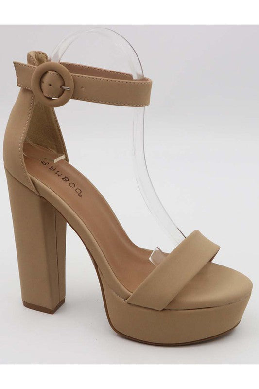 Nude Stage Platform Heel