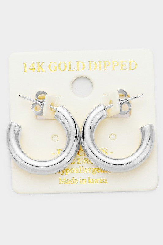 Small 14K Gold Dipped Hypoallergenic Hoop Earrings