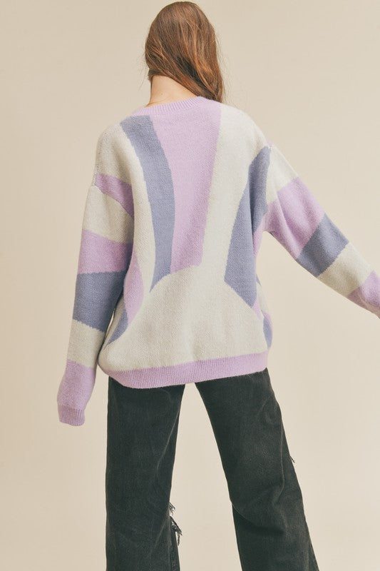 Sunrise Crewneck Sweater- Lavender Multi