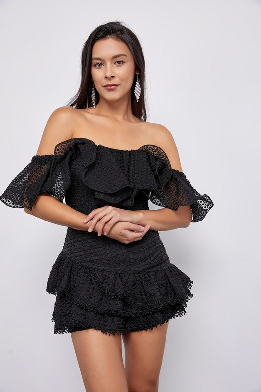 Black Embroidered Skirt Set