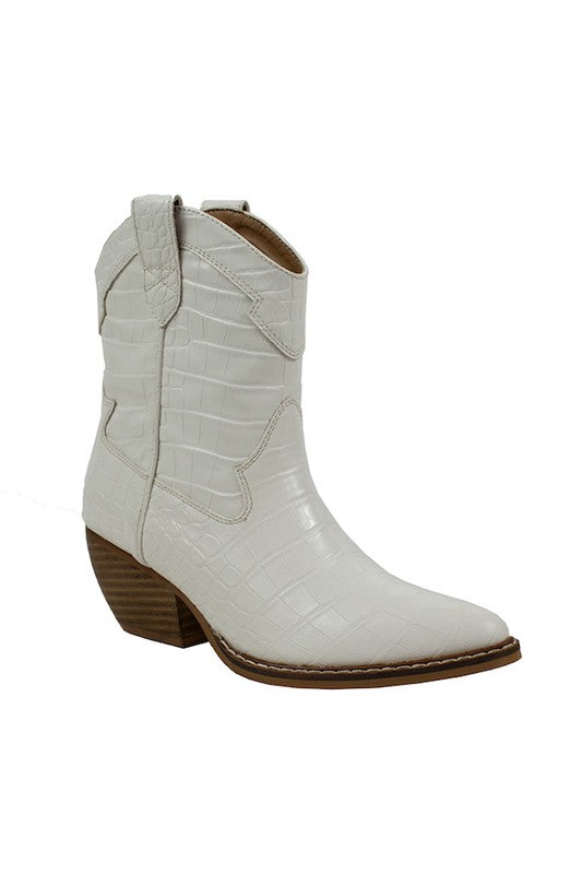 Fancy Like Western Booties- White