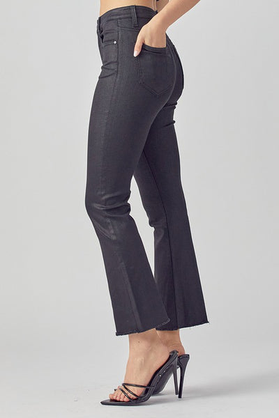 Coated Black Straight Fit Jeans