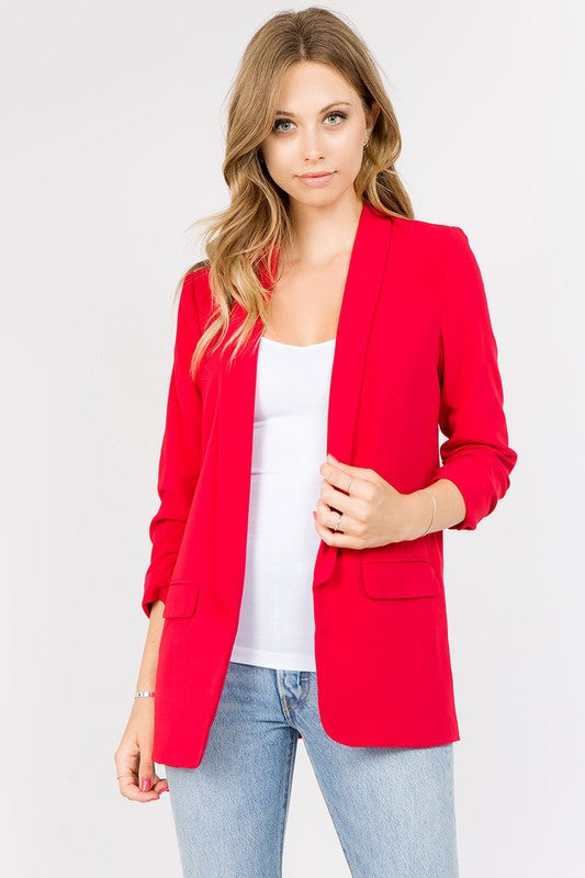 Boyfriend Blazer- Coral Red