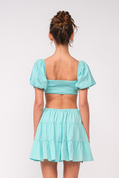 Evie Cut Out Dress- Sky Blue