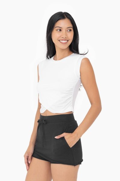 Overlay Cropped Tank- White