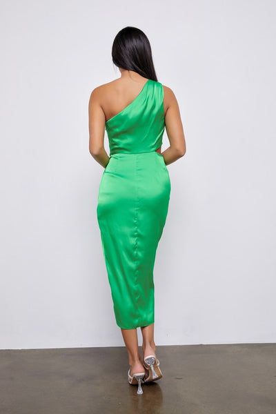 Bright Green One Shoulder Dress