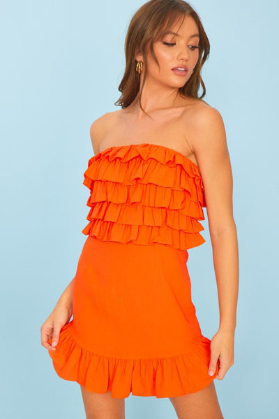 Cassidy Laced Back Dress-Summer Orange