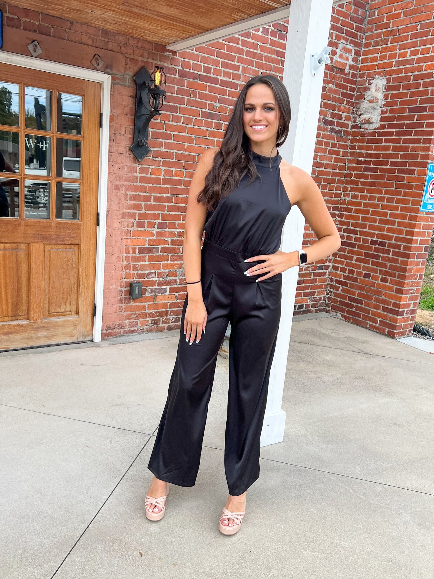 Halter Neck Jumpsuit- Black