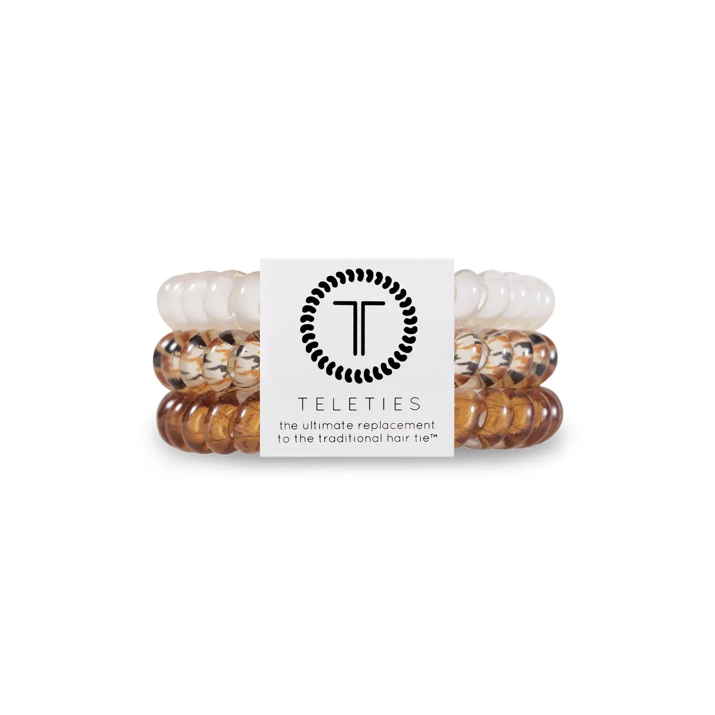 Upstage Beige Hair Tie By Teleties -Small