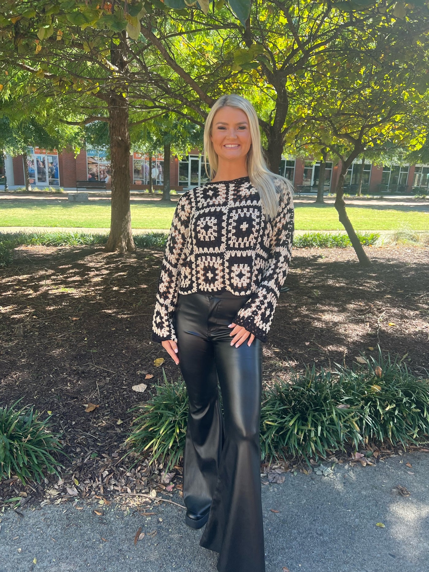 Black Vegan Leather Super Flare